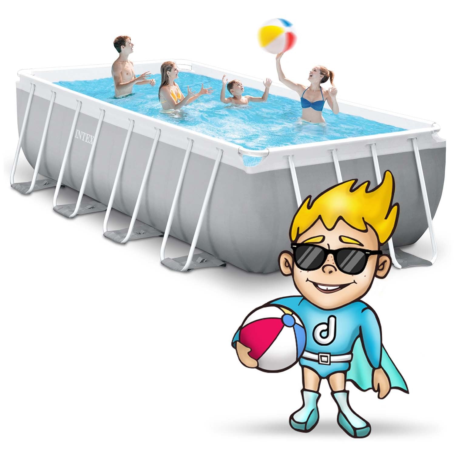 488 x 244 x 107 cm 21v1 INTEX 26792 karkasinis baseinas + burbuliukų mašina nemokamai