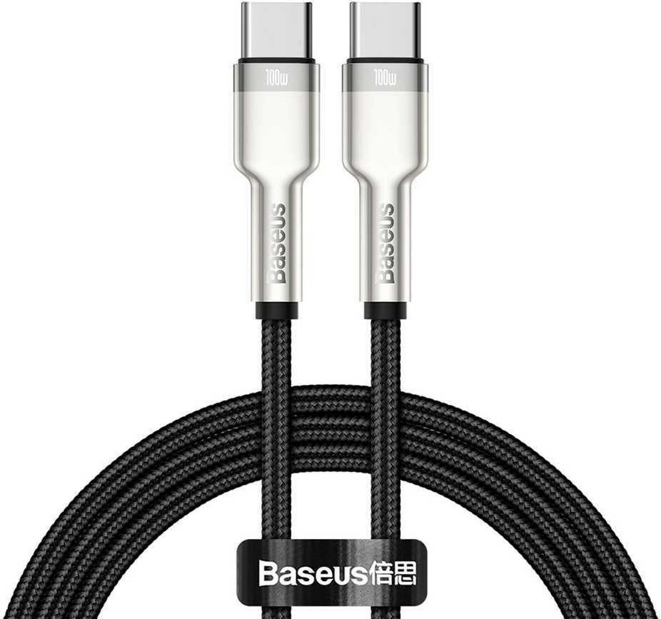 Kabelis USB C - USB C BASEUS CATJK-C01 (1.0m, 100W, duomenų perdavimui ir krovimui, juodas)