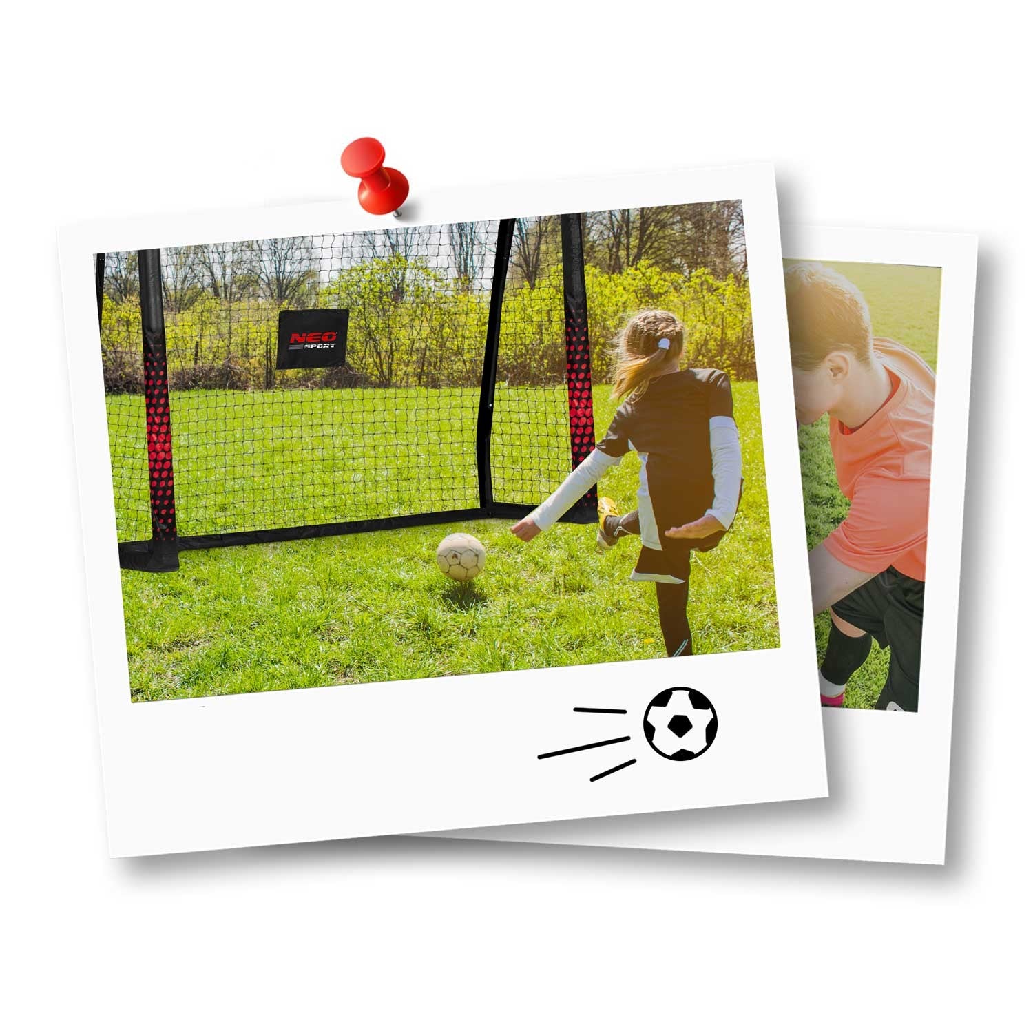 180 x 120 x 60 cm NS-463 juodai raudona futbolo vartai