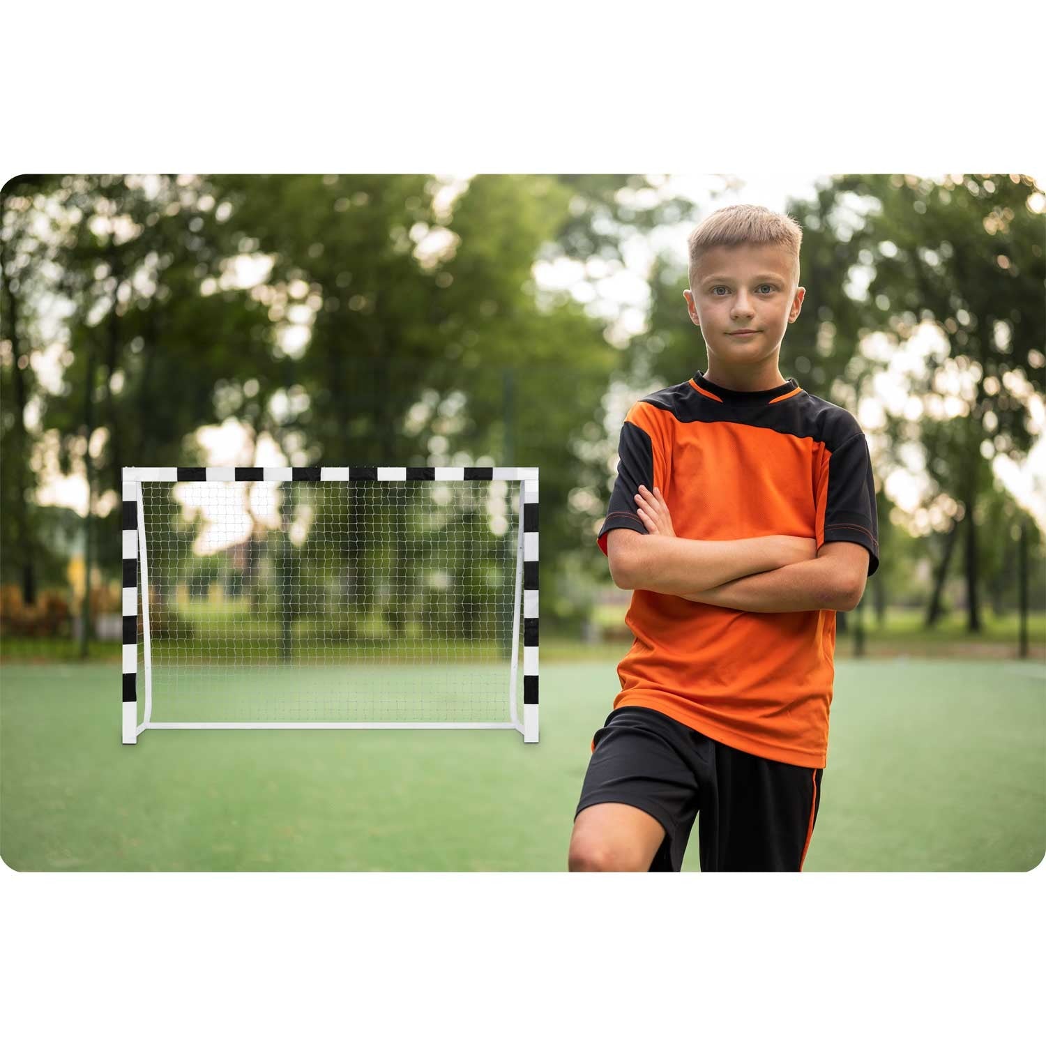 180 x 120 x 60 cm NS-464 futbolo vartai juodai balti