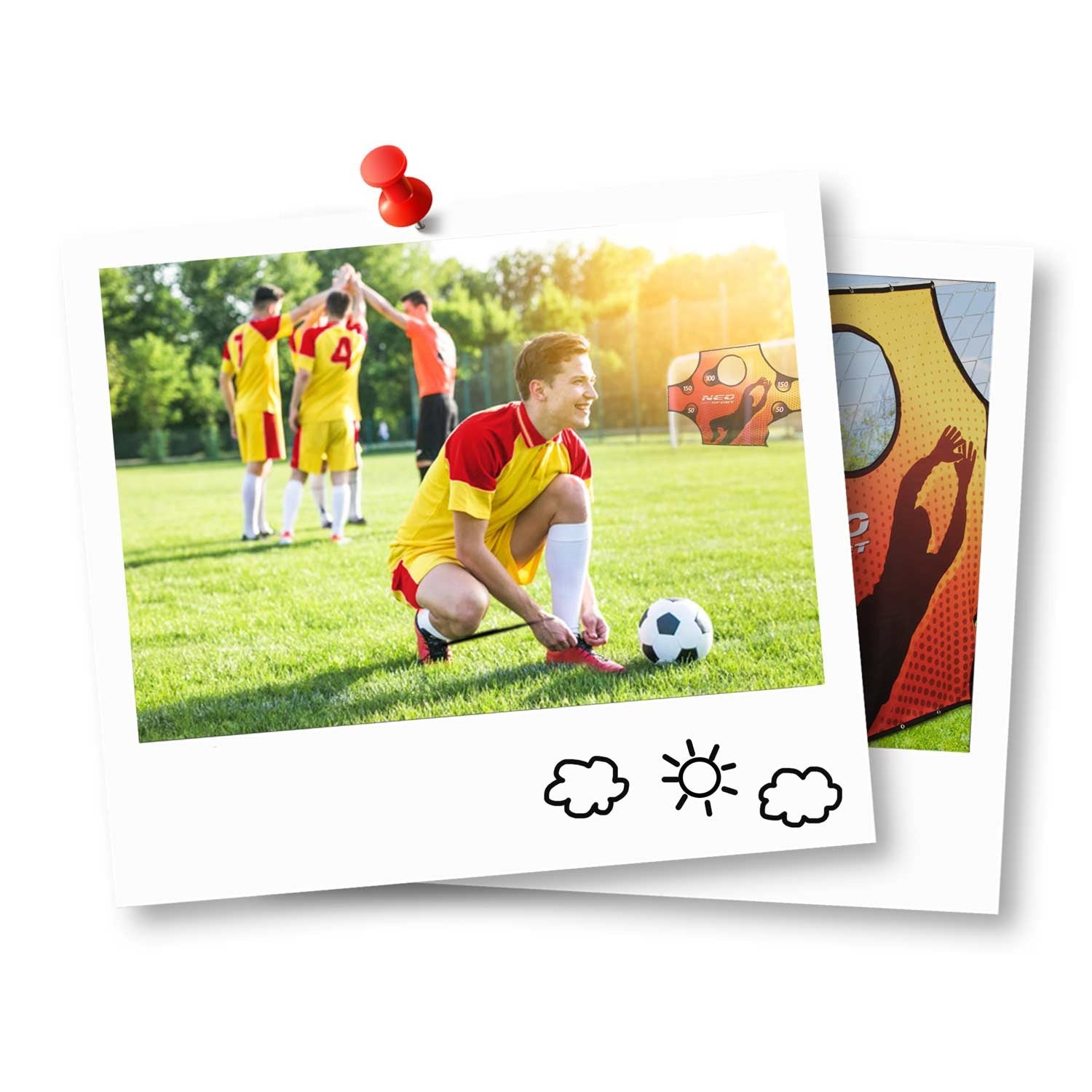 Futbolo vartai 245 x 155 x 80 cm + tikslinis matas