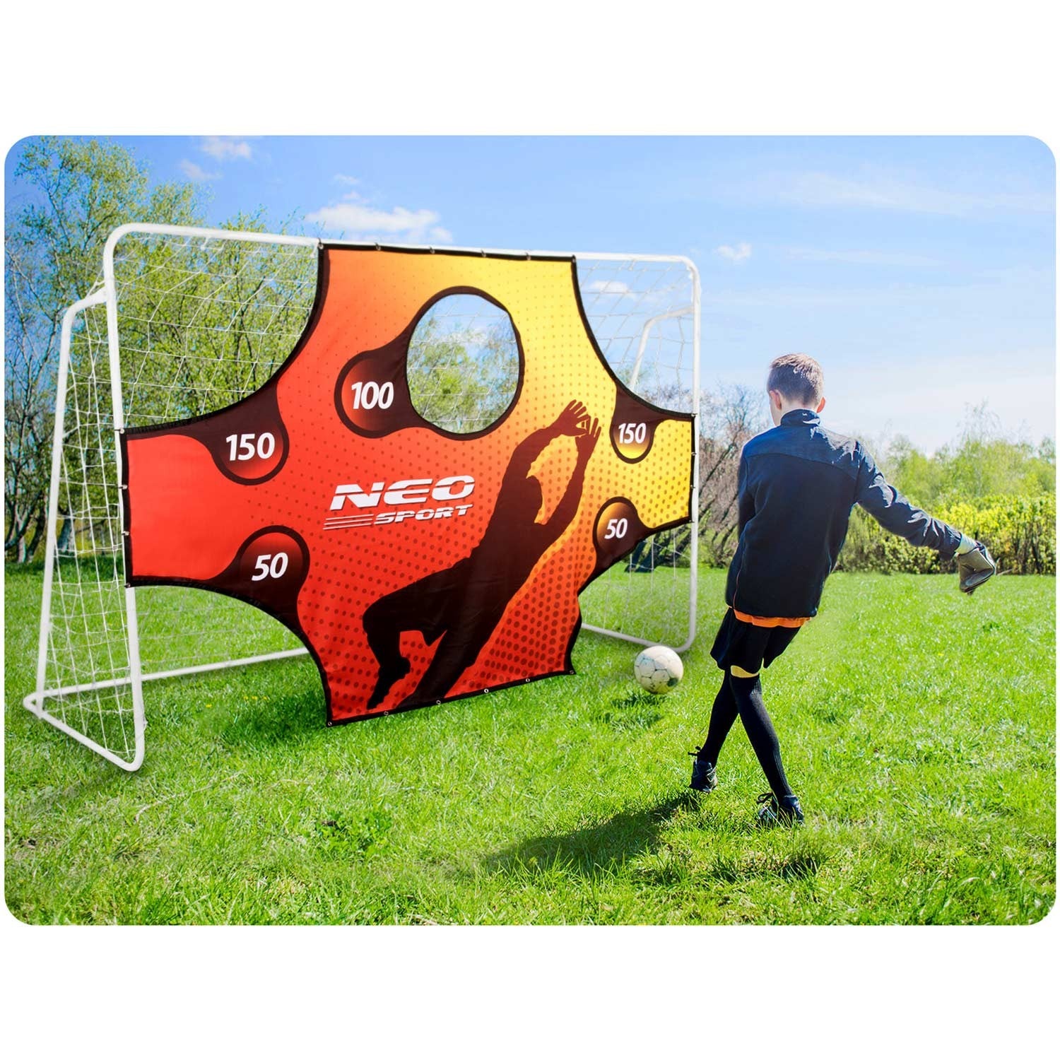 Futbolo vartai 245 x 155 x 80 cm + tikslinis matas