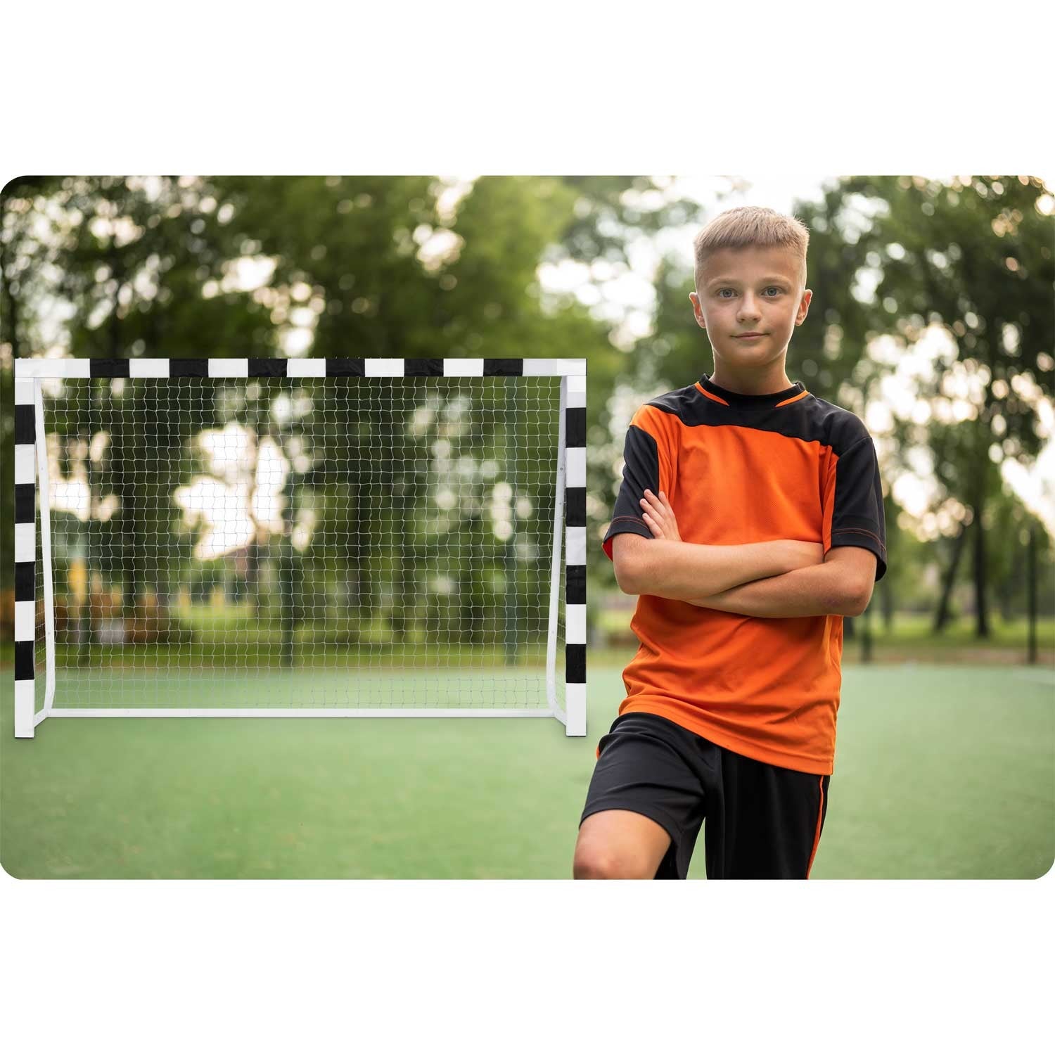 Futbolo vartai 300 x 200 x 120 cm NS-465 juodai balta
