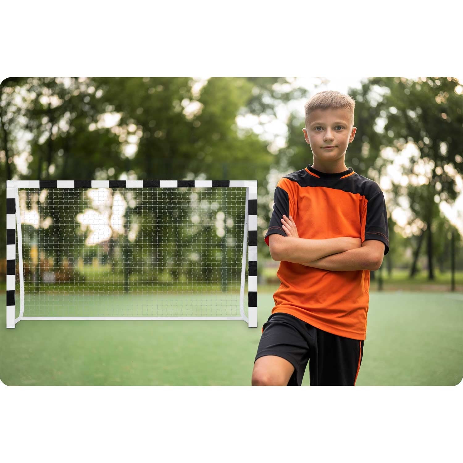 Futbolo vartai 300 x 160 x 90 cm NS-460 juoda ir balta