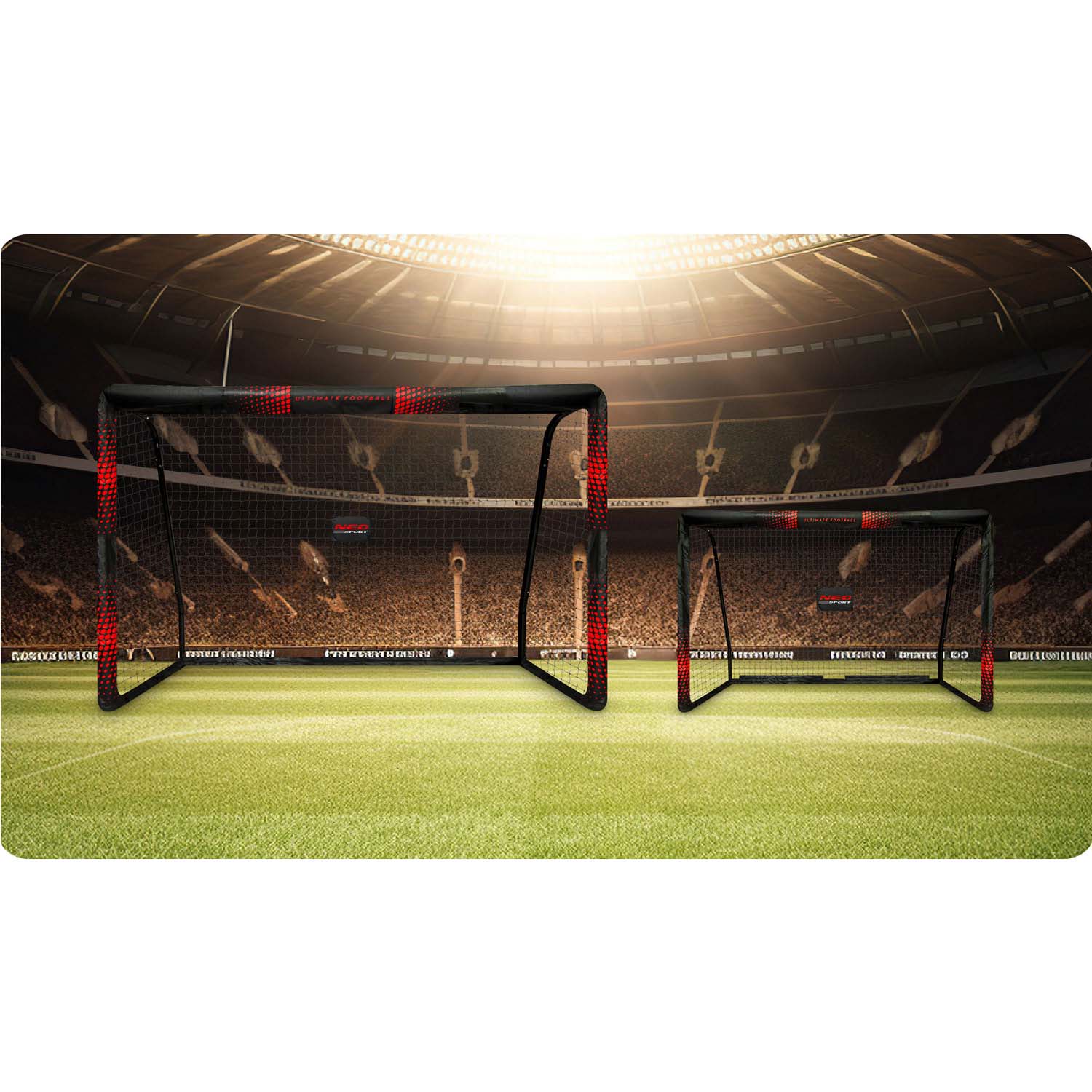 Futbolo vartai 300 x 200 x 120 cm NS-473 juoda-raudona