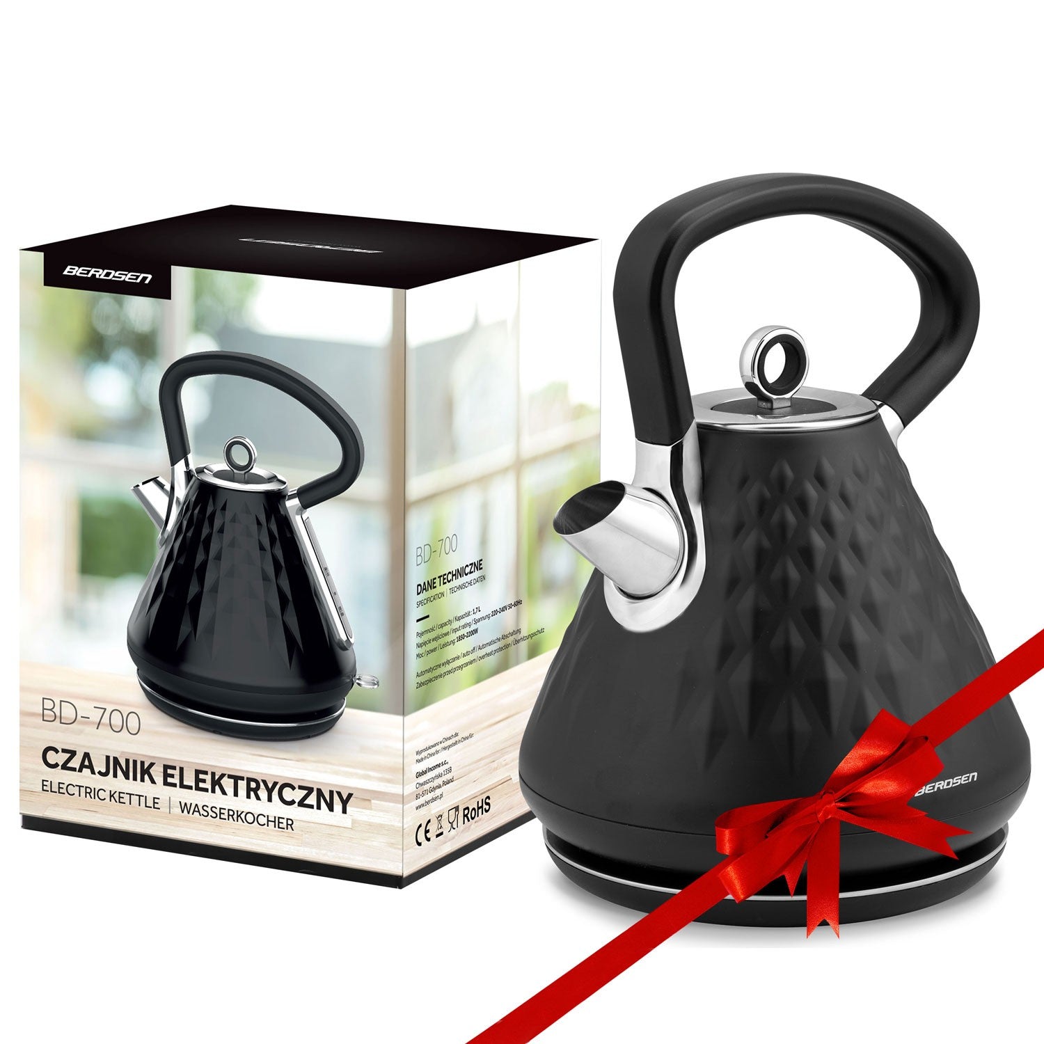 1,7 L elektrinis Berdsen BD-700 arbatinukas juodas