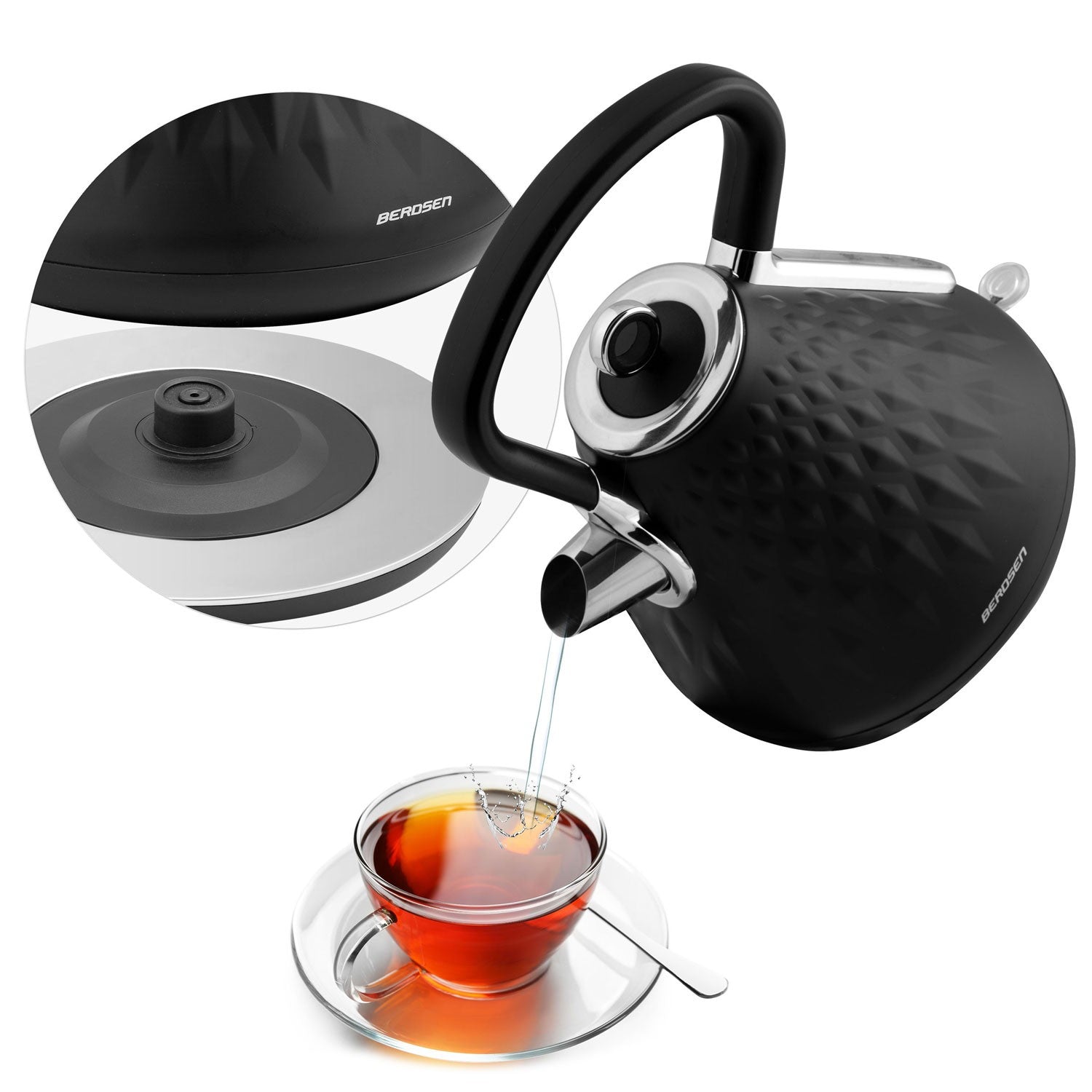 1,7 L elektrinis Berdsen BD-700 arbatinukas juodas
