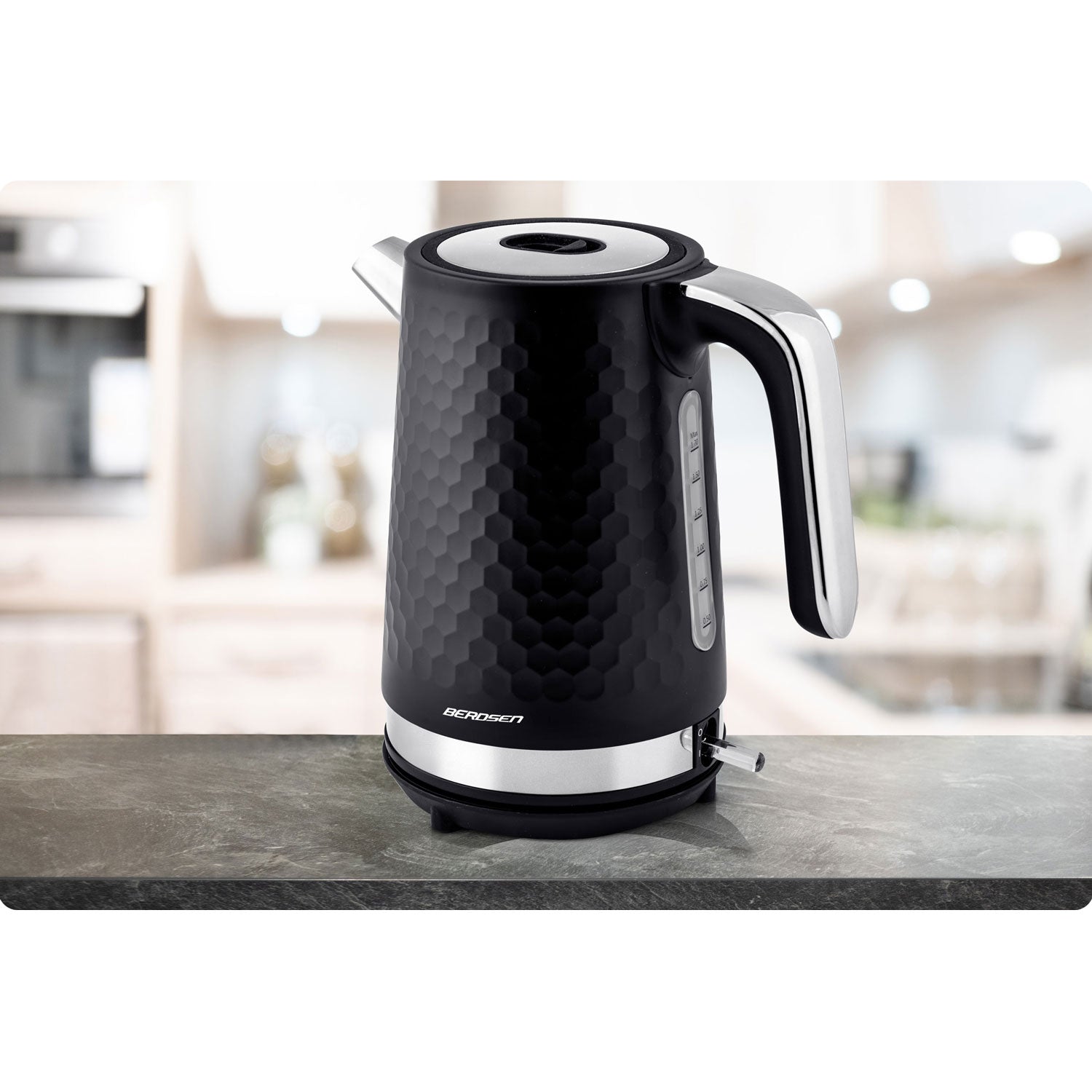 1,7 litro elektrinis Berdsen BD-705 arbatinukas juodas sidabras
