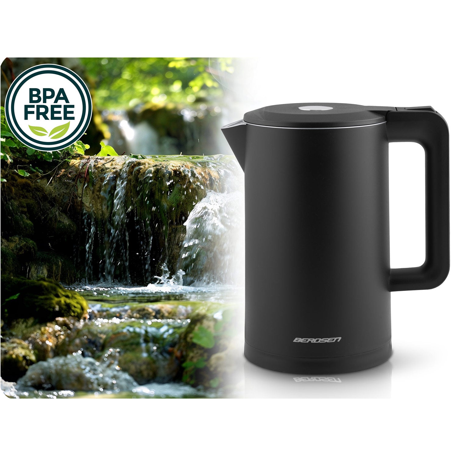 1,7 litro elektrinis Berdsen BD-710 arbatinukas, juodas
