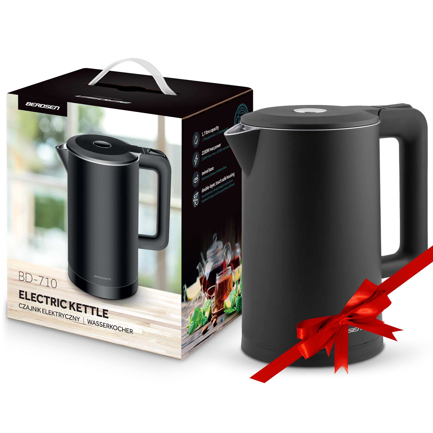 1,7 litro elektrinis Berdsen BD-710 arbatinukas, juodas