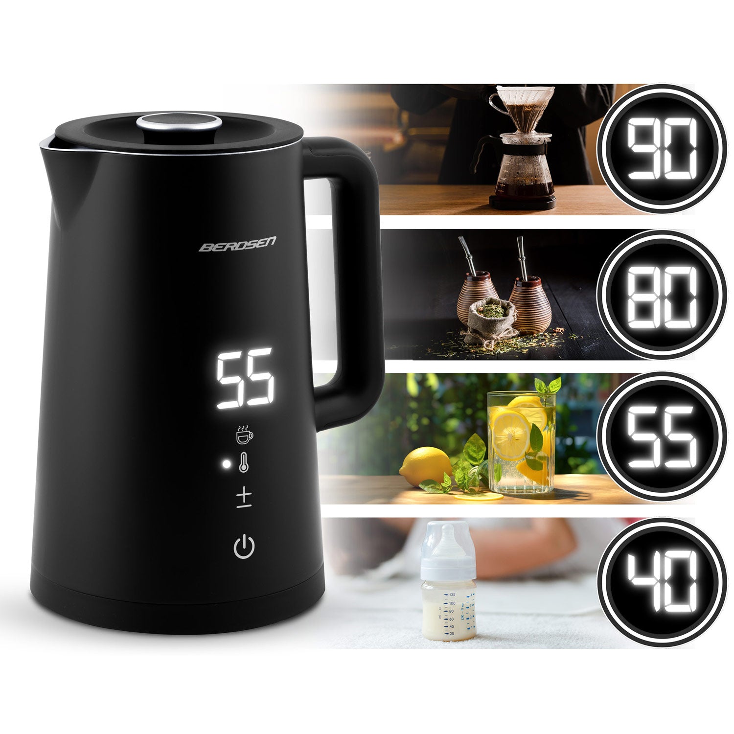 1,7 litro elektrinis Berdsen BD-709 arbatinukas juodas