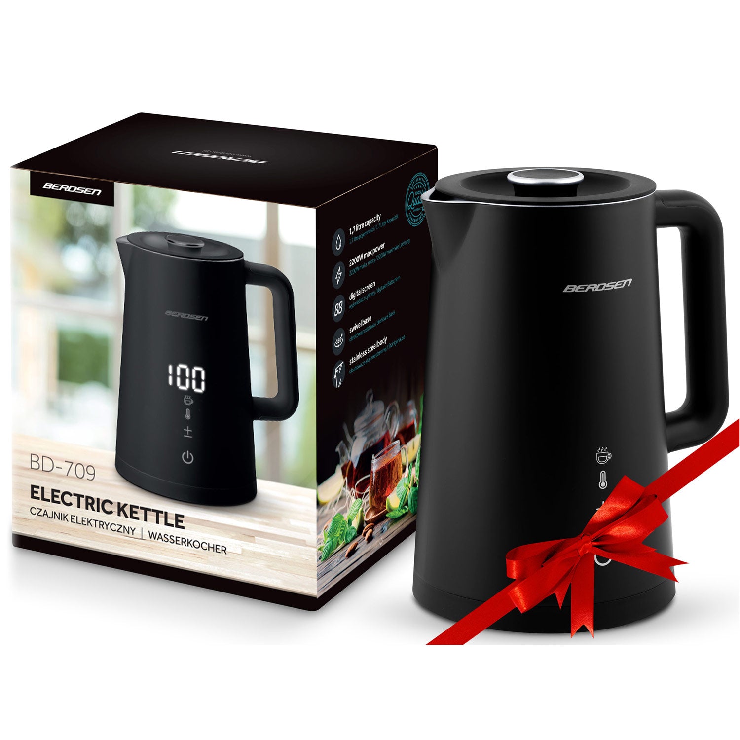 1,7 litro elektrinis Berdsen BD-709 arbatinukas juodas