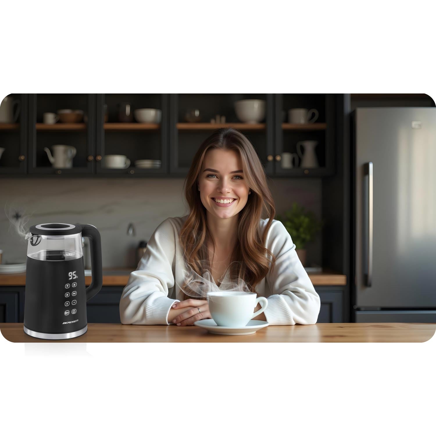 1,7 litro elektrinis Berdsen BD-707 arbatinukas, juodas