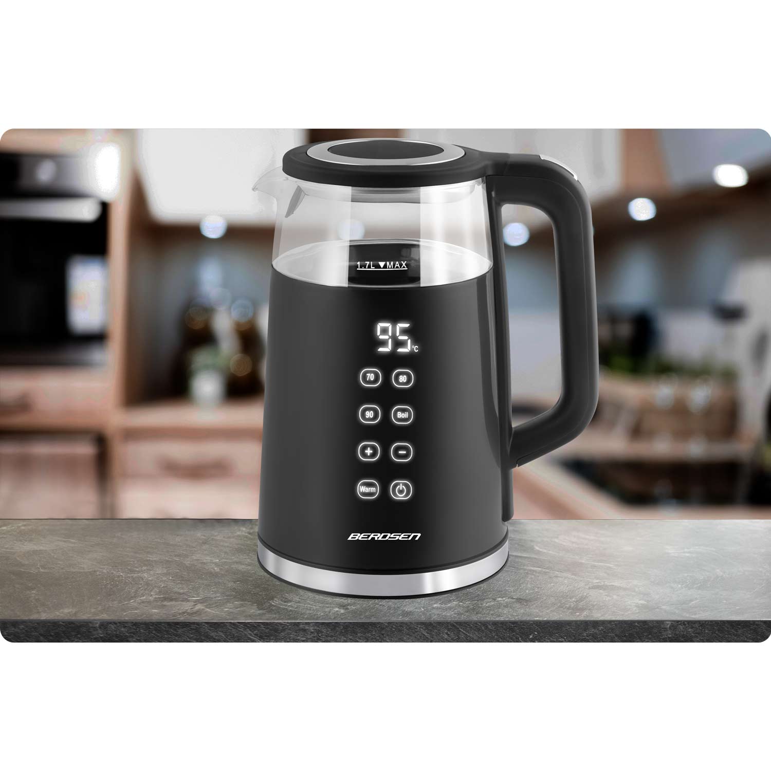 1,7 litro elektrinis Berdsen BD-707 arbatinukas, juodas