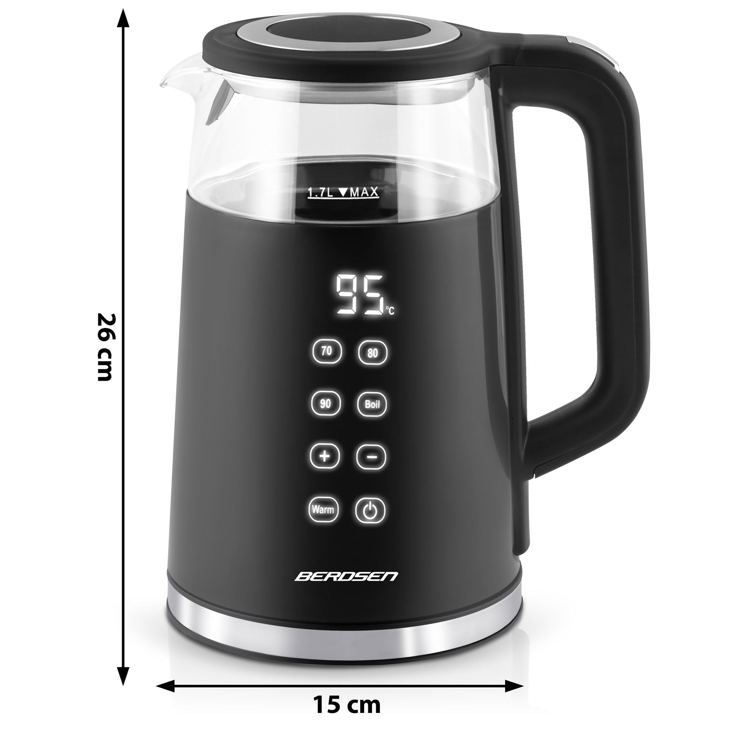 1,7 litro elektrinis Berdsen BD-707 arbatinukas, juodas