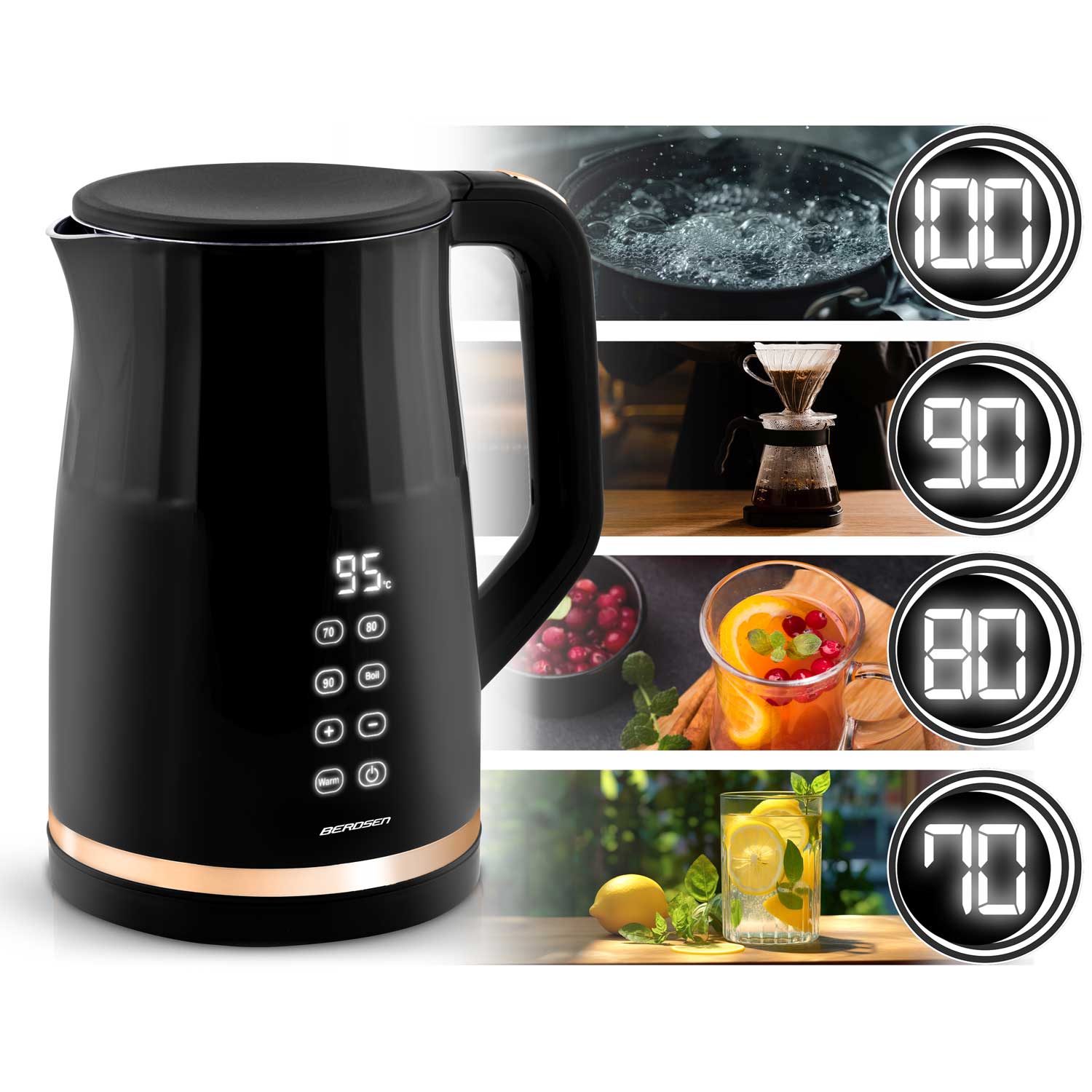 1,7 litro elektrinis Berdsen BD-706 arbatinukas, juodas