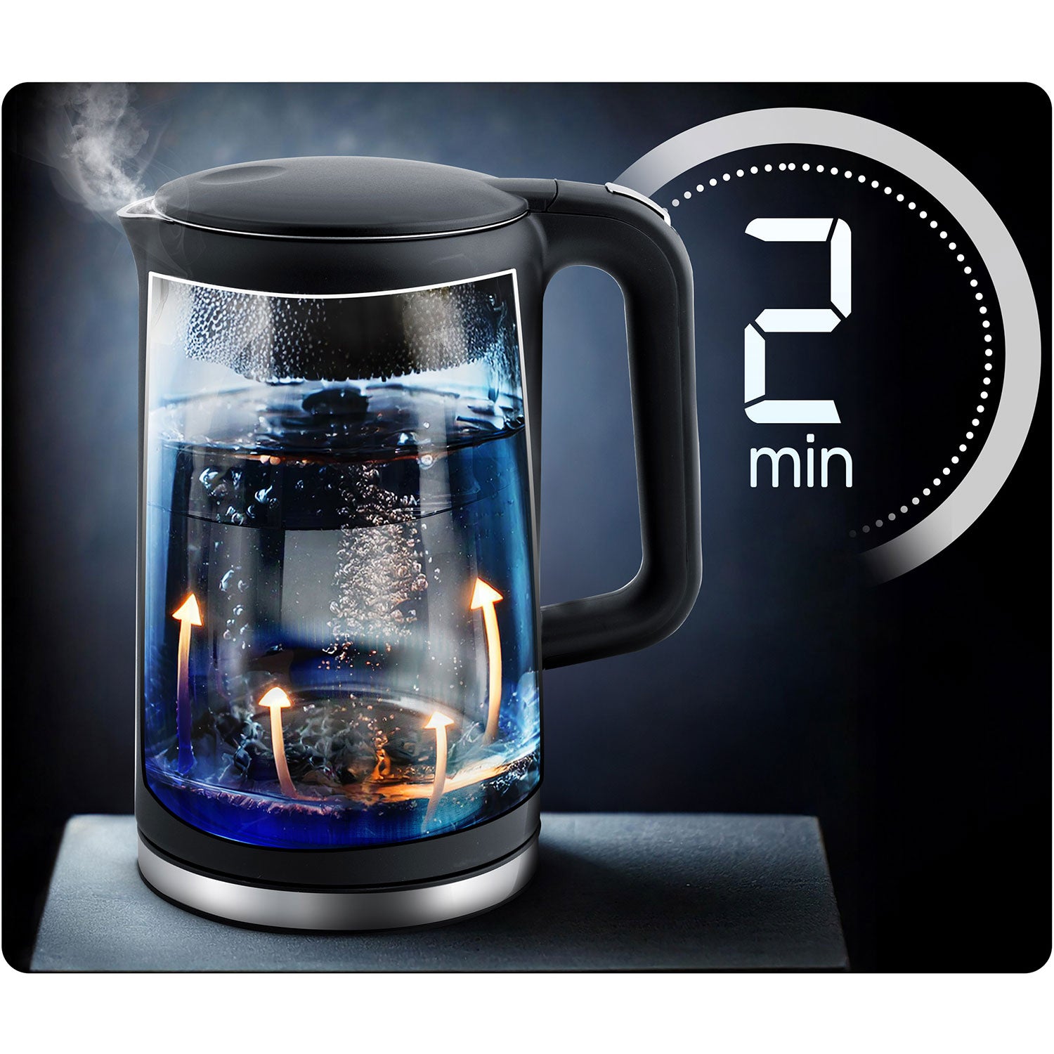 1,7 litro elektrinis Berdsen BD-712 arbatinukas juodas sidabras