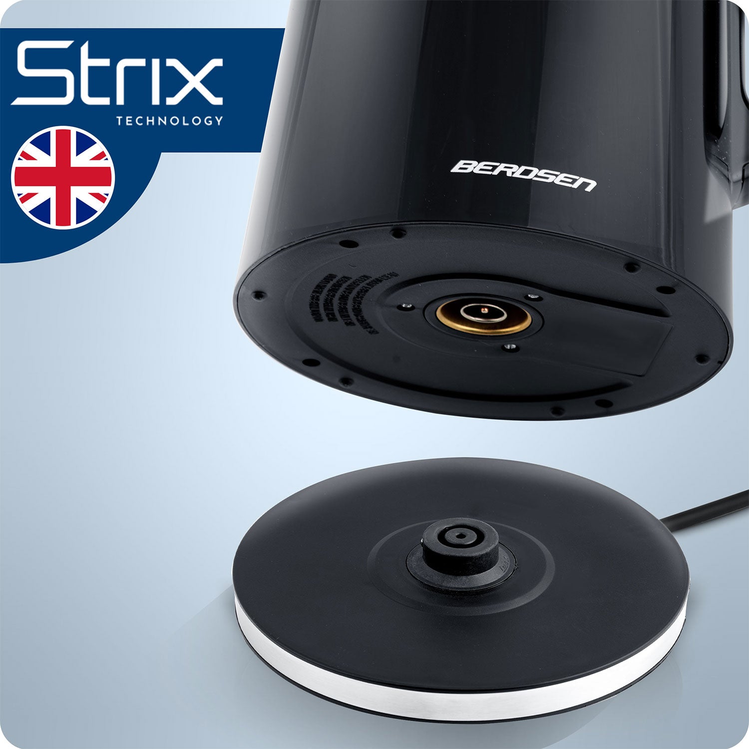 1,7 litro elektrinis Berdsen BD-71 arbatinukas juodas sidabras