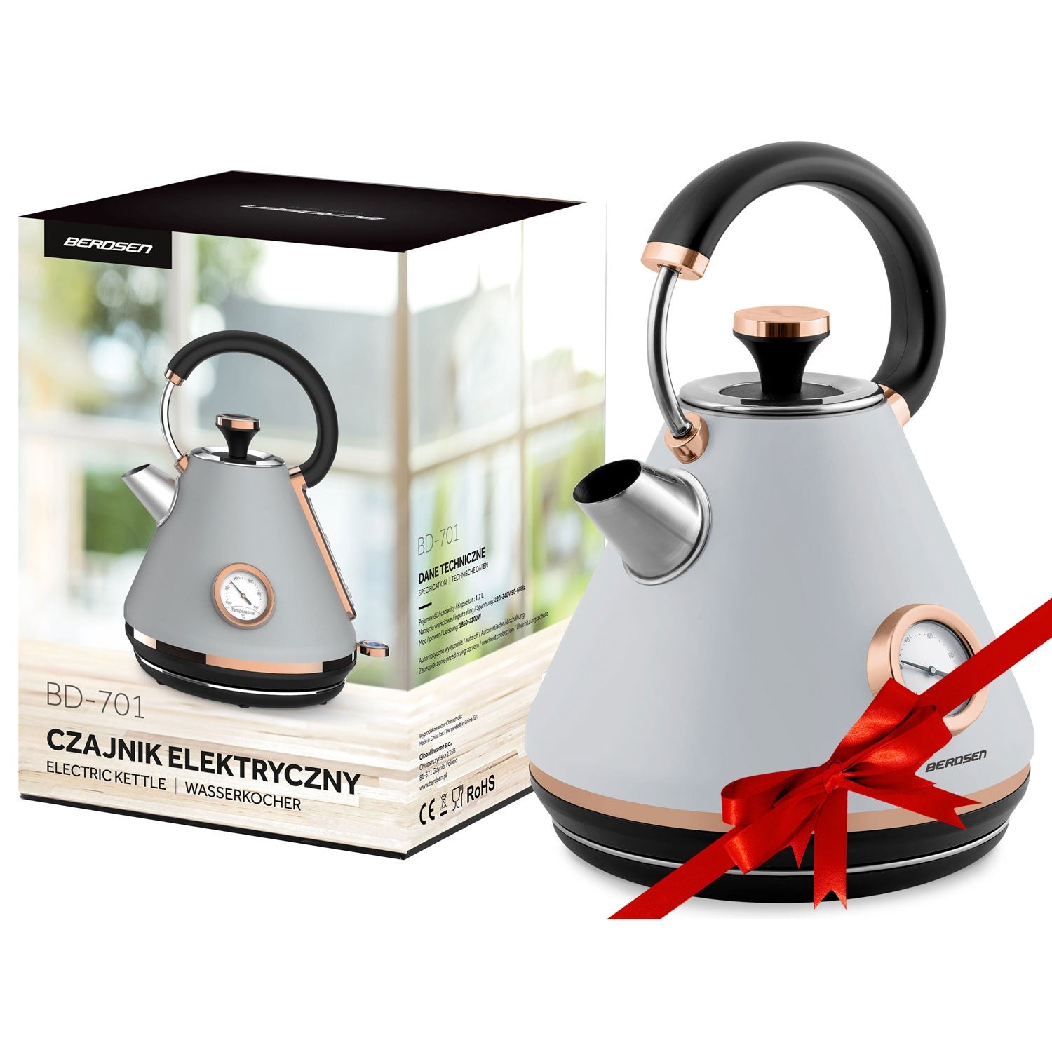 Elektrinė tepalo su 1,7 L termometru Berdsen BD-701 pilka