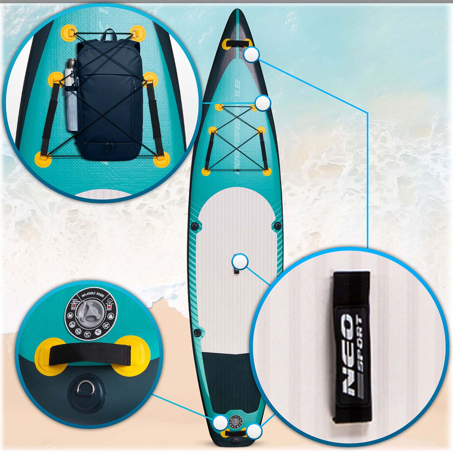 350 x 81 x 15 cm Neo-Sport 170303 SUP Reefbreak plokštė