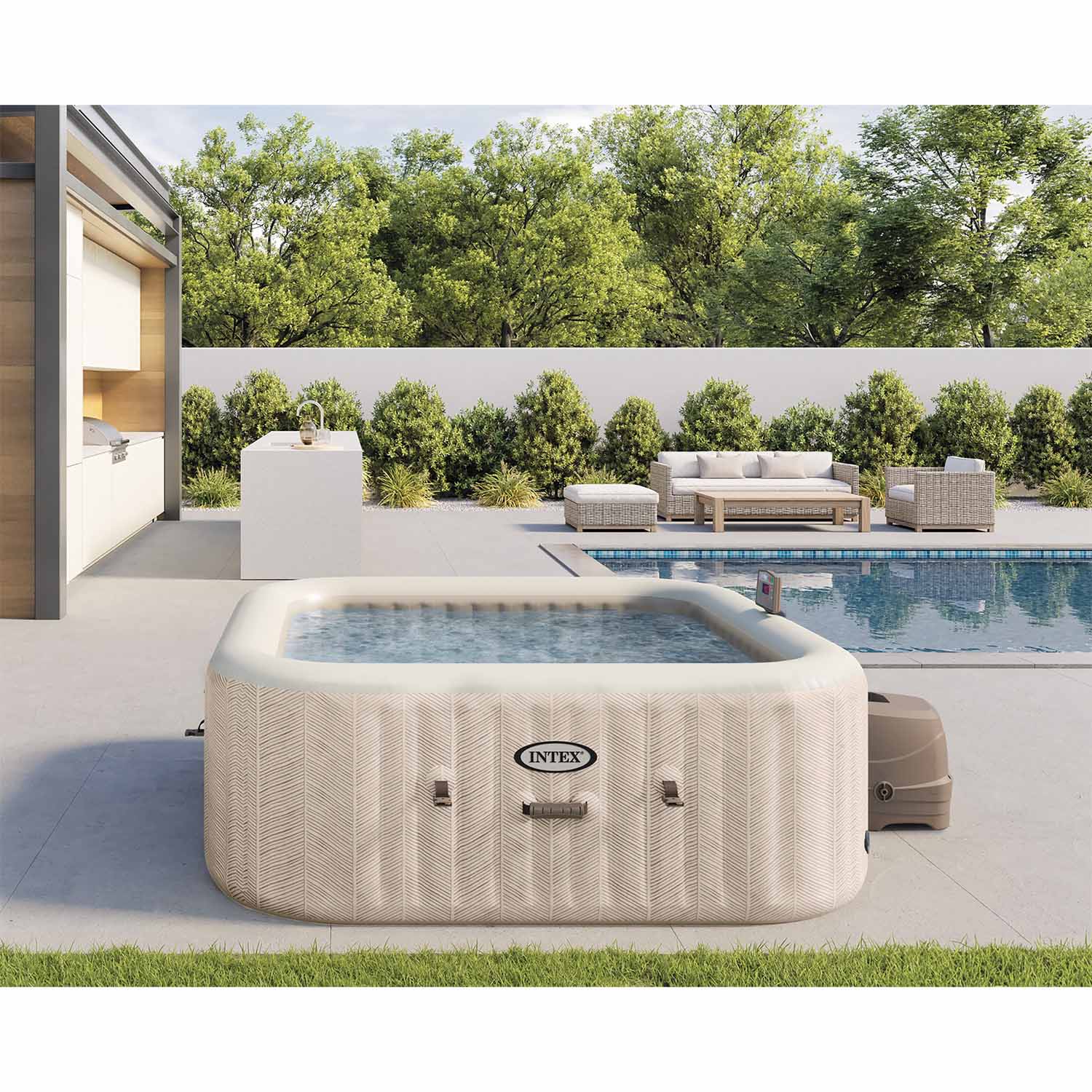 4 asmenų INTEX 28446 džiovinamieji hidromasažo SPA