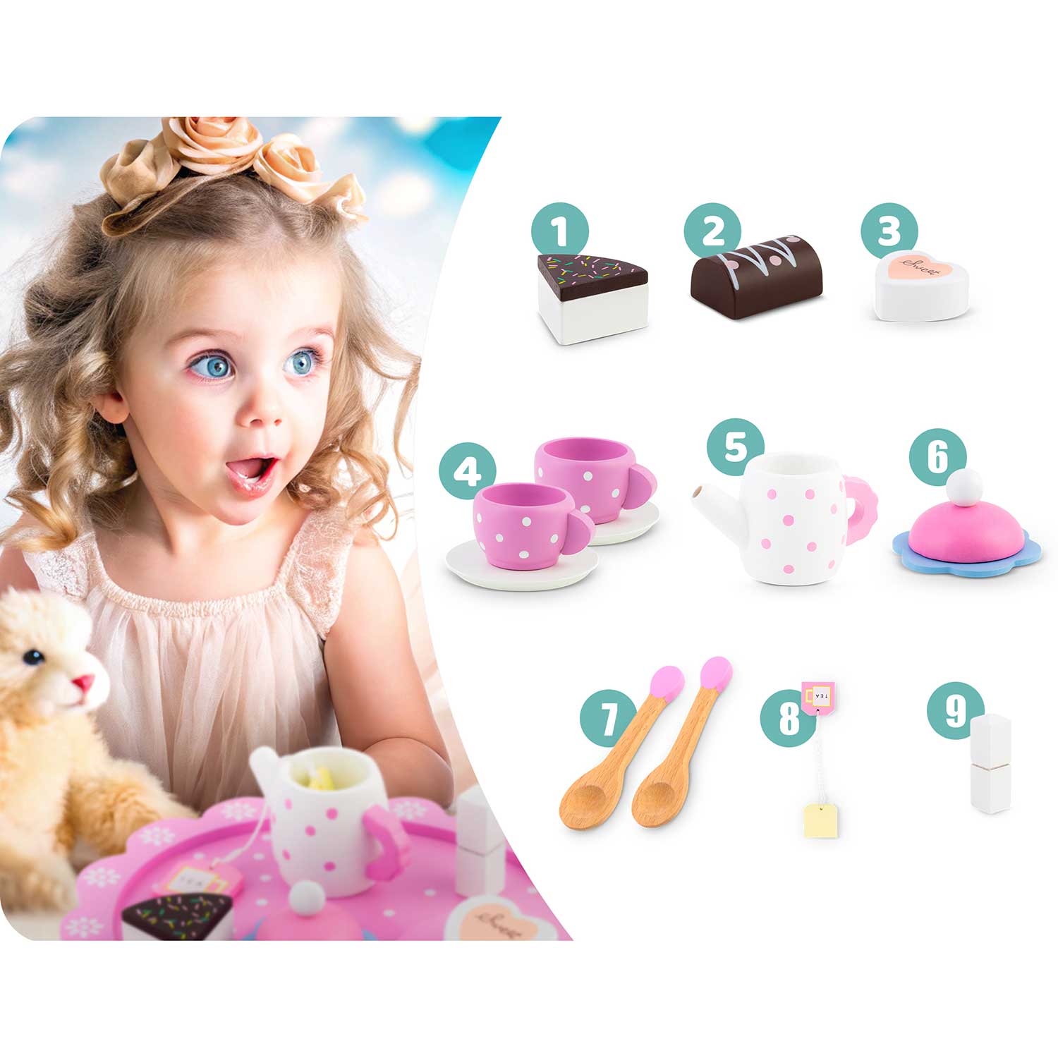 RK-869 Ricokids medinis žaislas arbatos komplektas