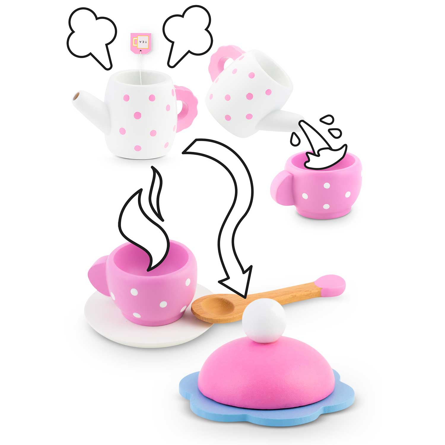 RK-869 Ricokids medinis žaislas arbatos komplektas