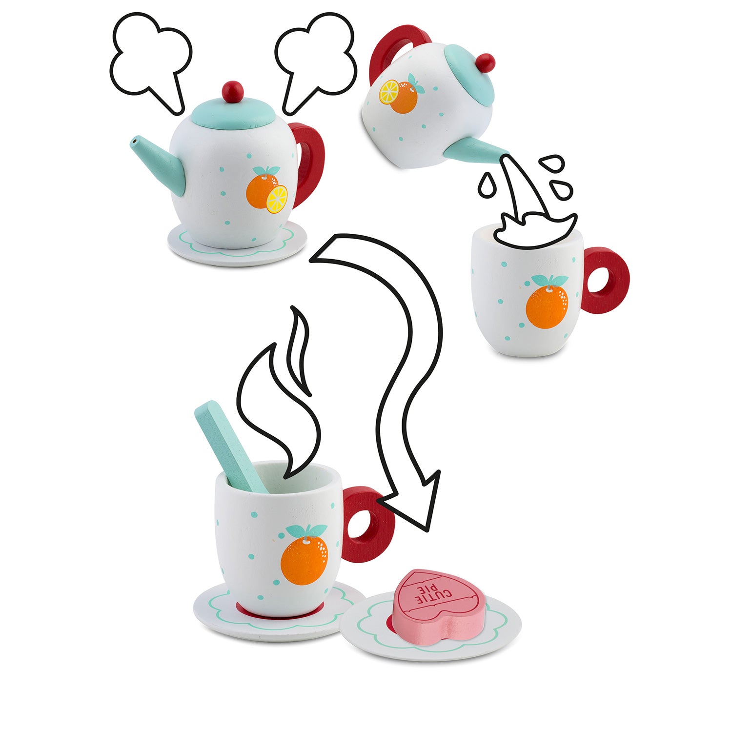 RK-869 Ricokids medinis žaislas arbatos komplektas