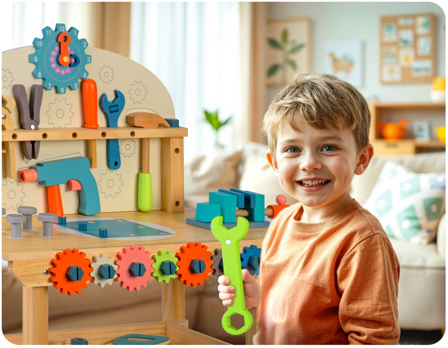 RK-876 Ricokids medinės dirbtuvės su įrankiais