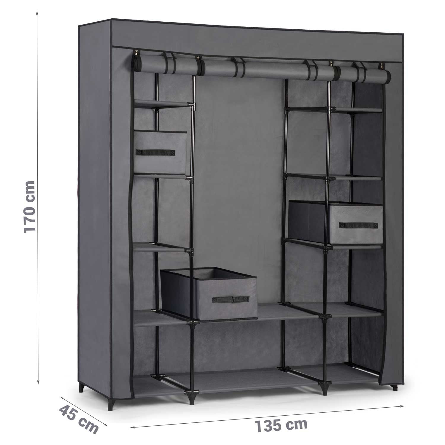 Didžioji tekstilės spinta su Massido grafito spinta