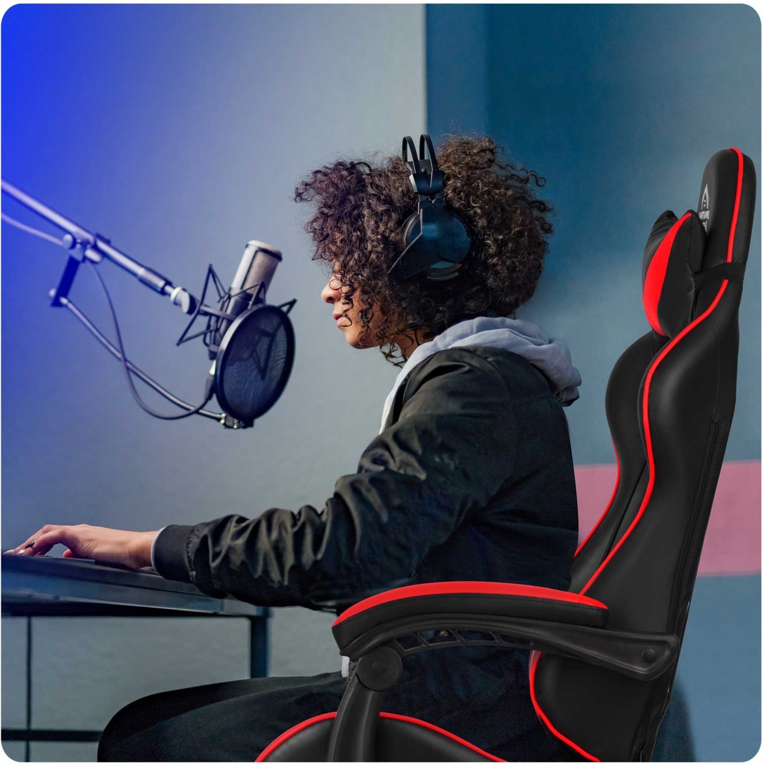 Žaidėjo biuro kėdė Sofotel Cerber juodai raudona