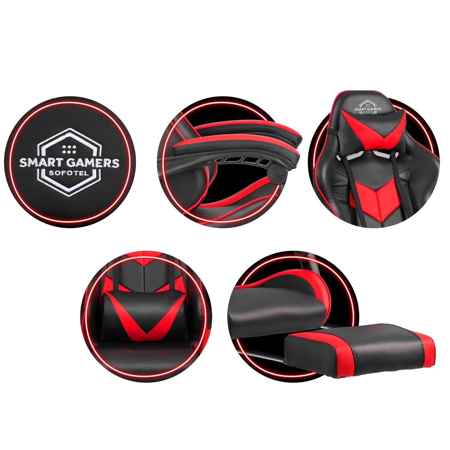 Žaidėjo biuro kėdė Sofotel Cerber juodai raudona