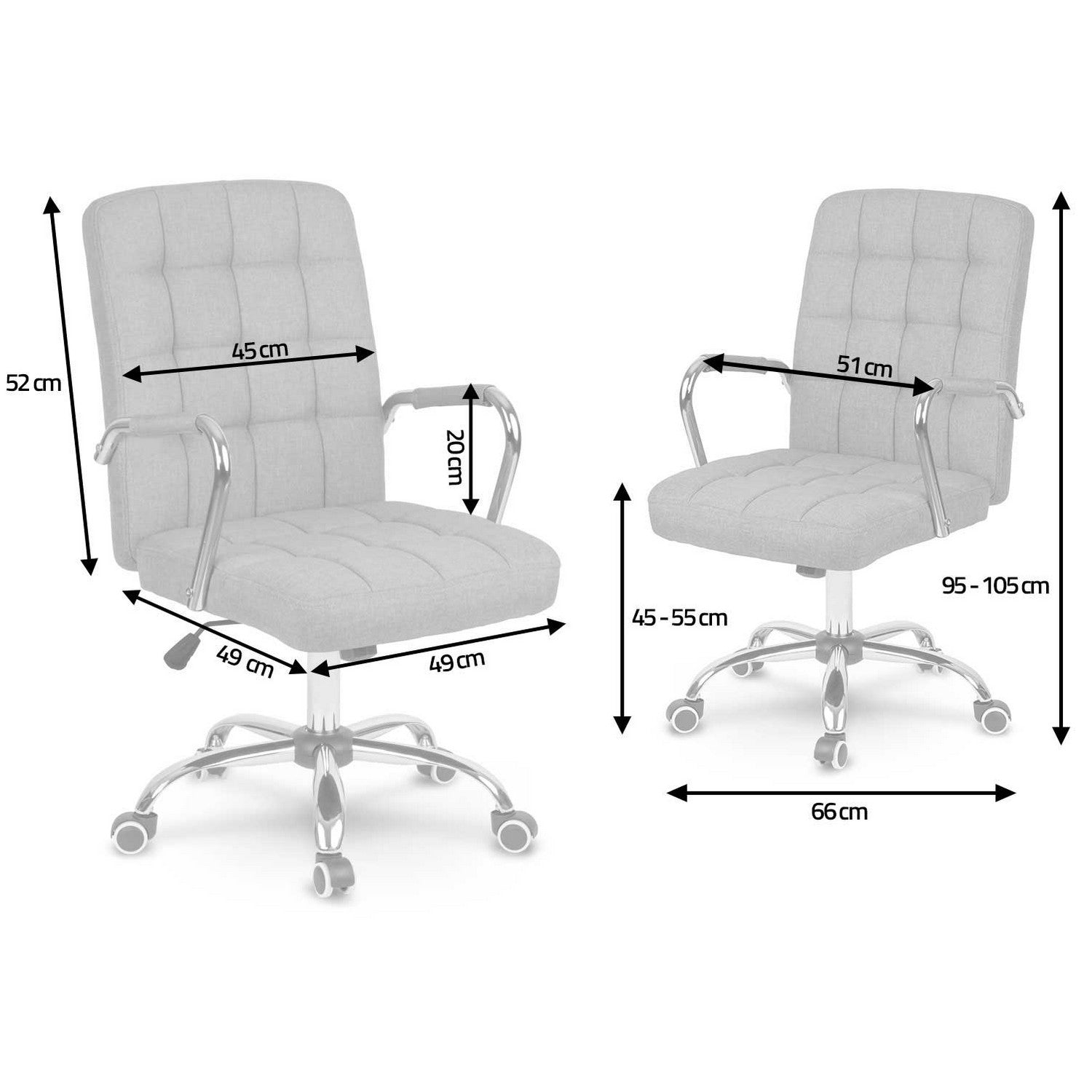 Bentono mėlynos ir baltos medžiagos biuro kėdė