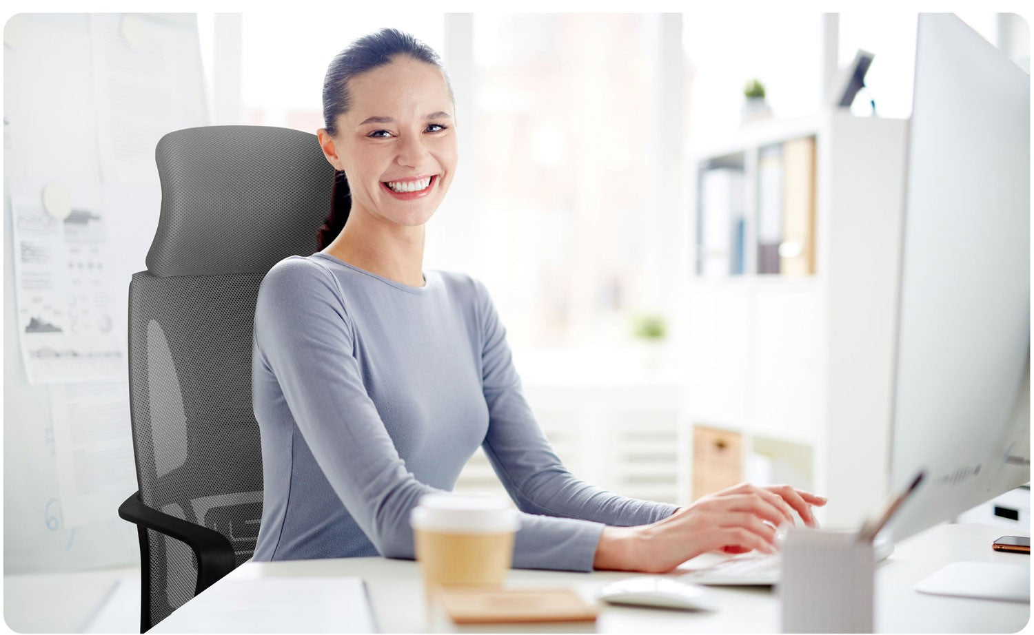 Biuro kėdė su mikrovilke Praga - pilka