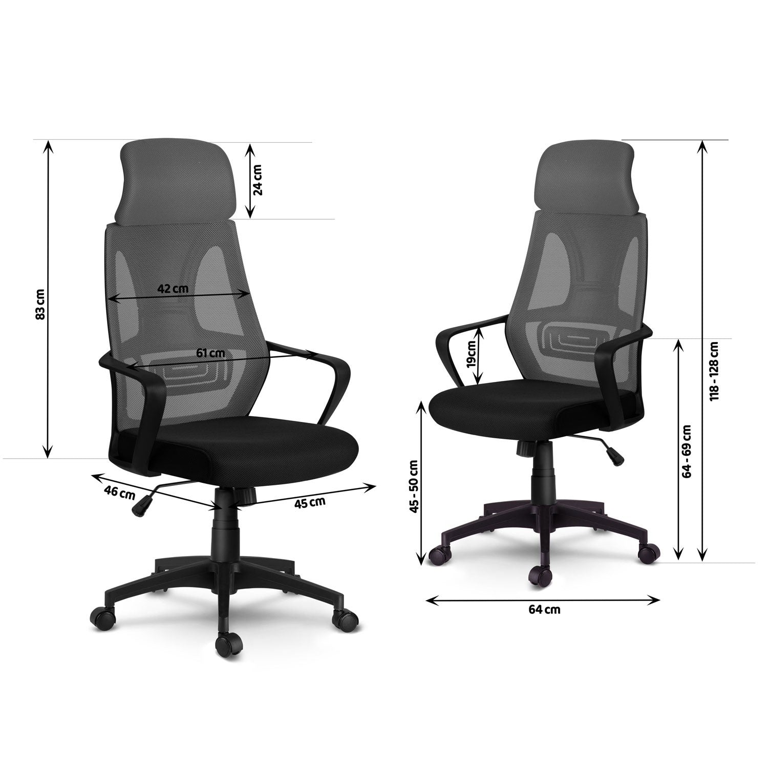 Biuro kėdė su mikrovilke Praga - pilka