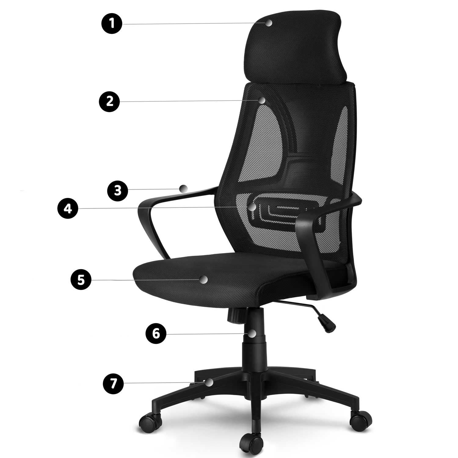 Biuro kėdė su mikrovilke Praga - juoda