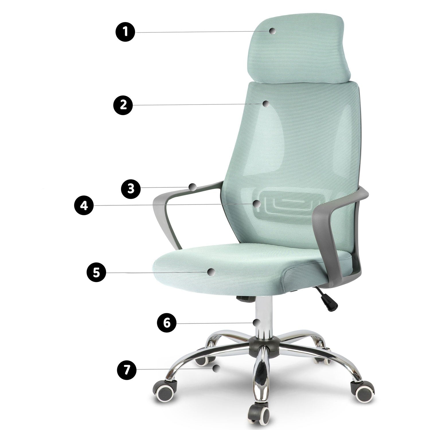 Biuro kėdė su mikrovilke Praha - šviesiai mėlynas