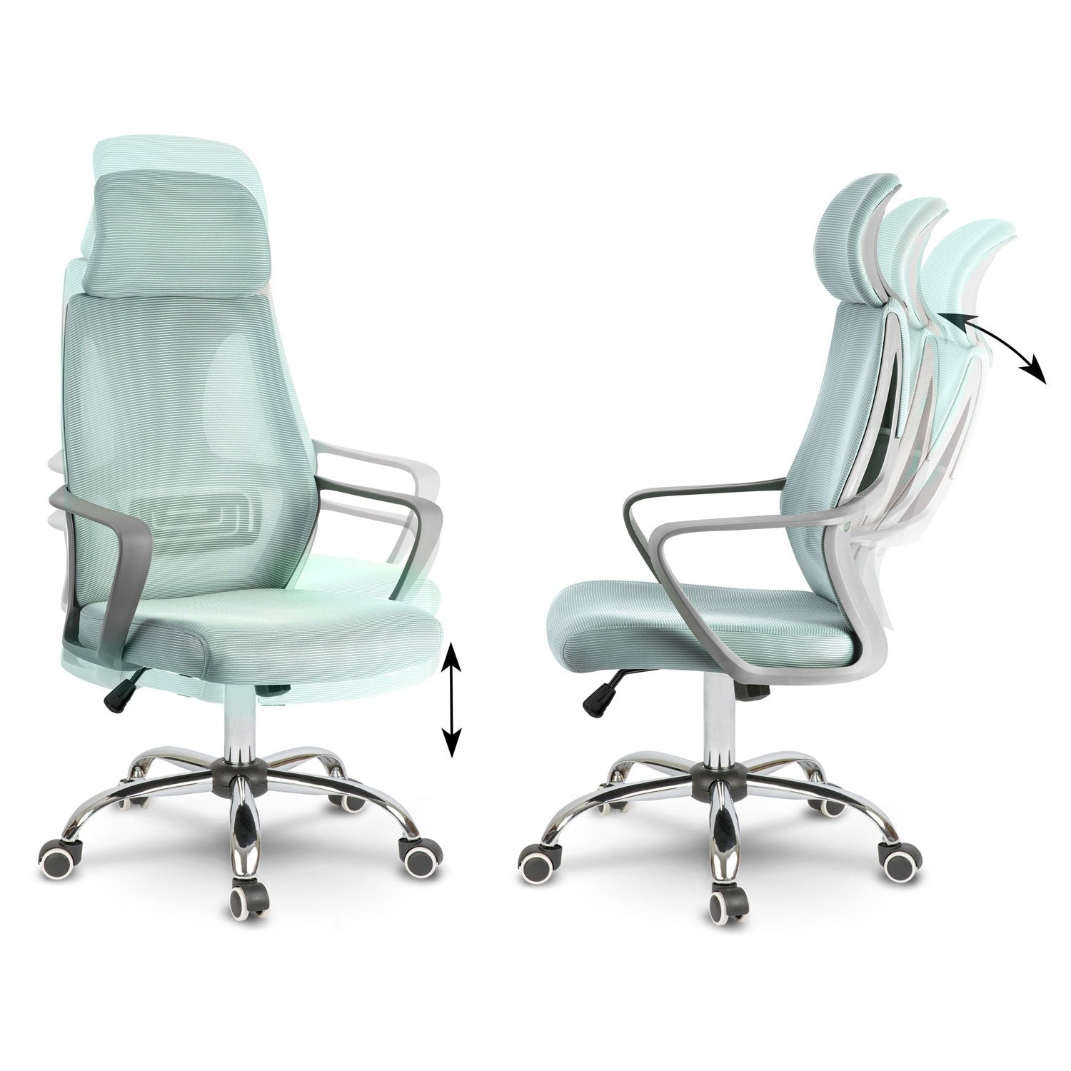 Biuro kėdė su mikrovilke Praha - šviesiai mėlynas