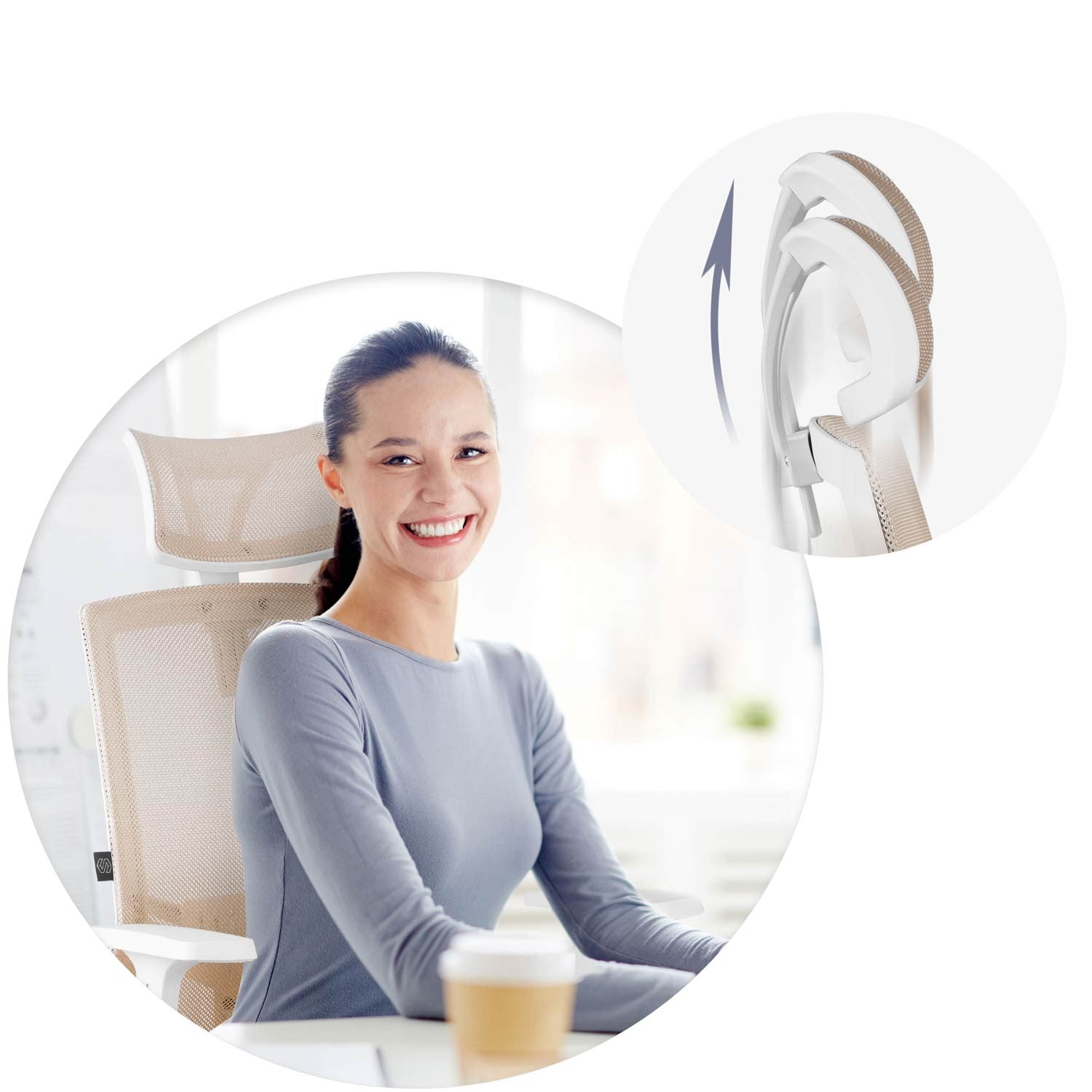 Biuro kėdė iš mikrovilkių Sofotel Rotary beige