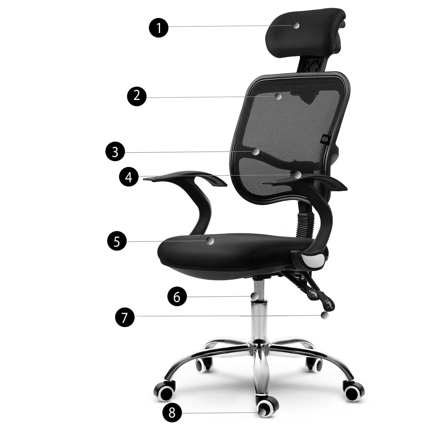 Sofotel Ryga, juodas, biuro kėdė iš mikrovilkių