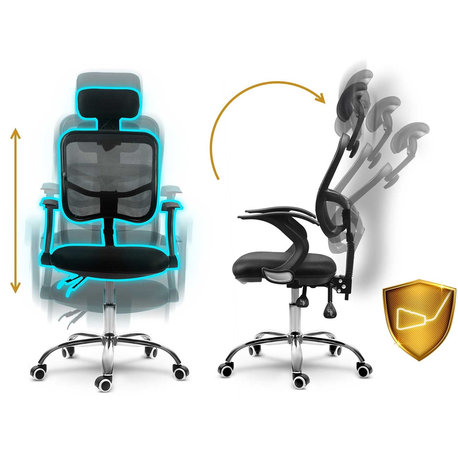 Sofotel Ryga, juodas, biuro kėdė iš mikrovilkių