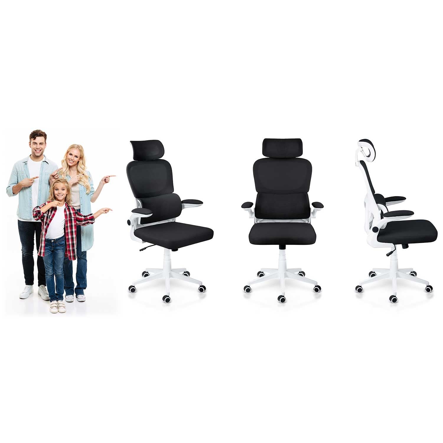 Sofotel Formax biuro kėdė iš mikrovilkių, juoda