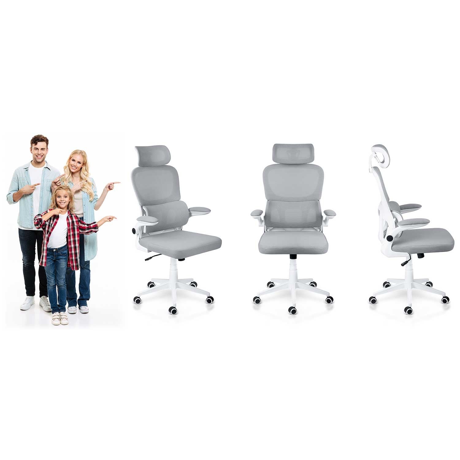 Sofotel Formax pilkasis biuro kėdė iš mikrovilkių