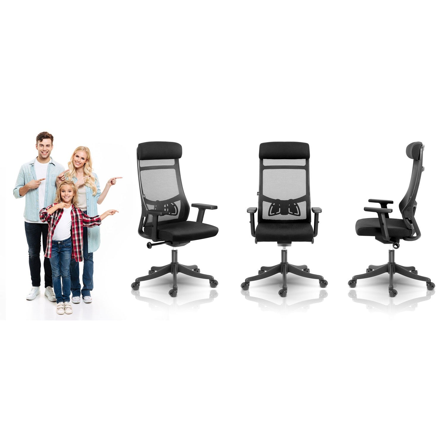 Sofotel Brema biuro kėdė iš mikrovilkių, juoda