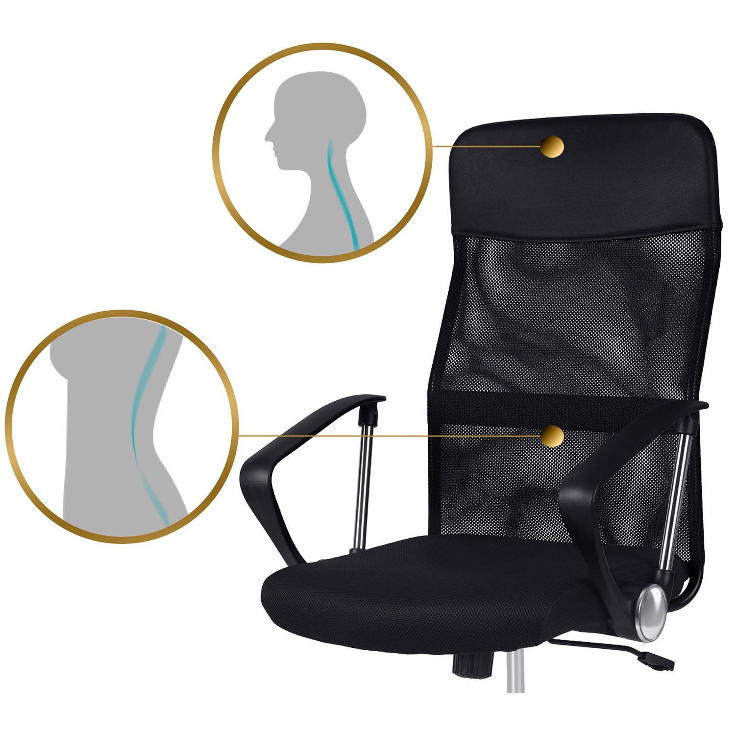 Sofotel Tamar biuro kėdė iš mikrovilkių, juoda