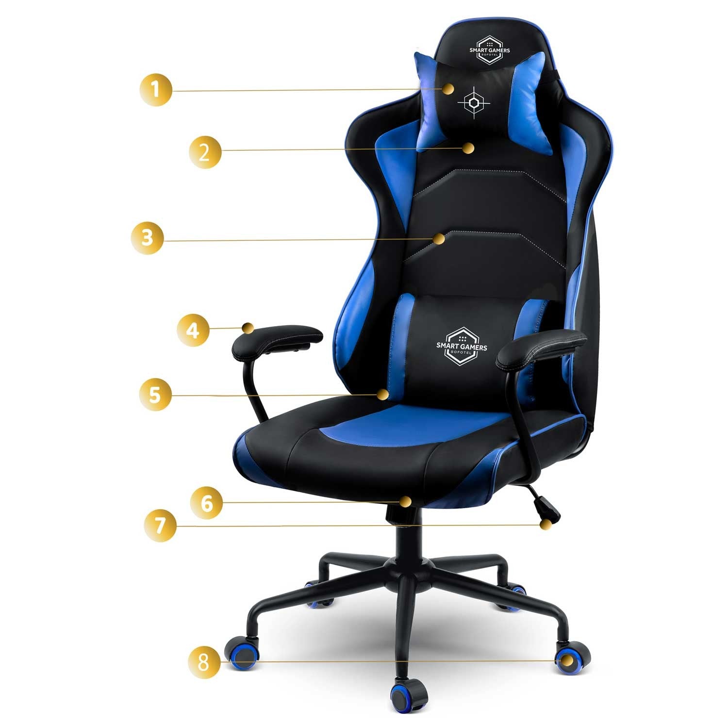 Sofotel Yasuo žaidimų kėdė - mėlyna - 2591