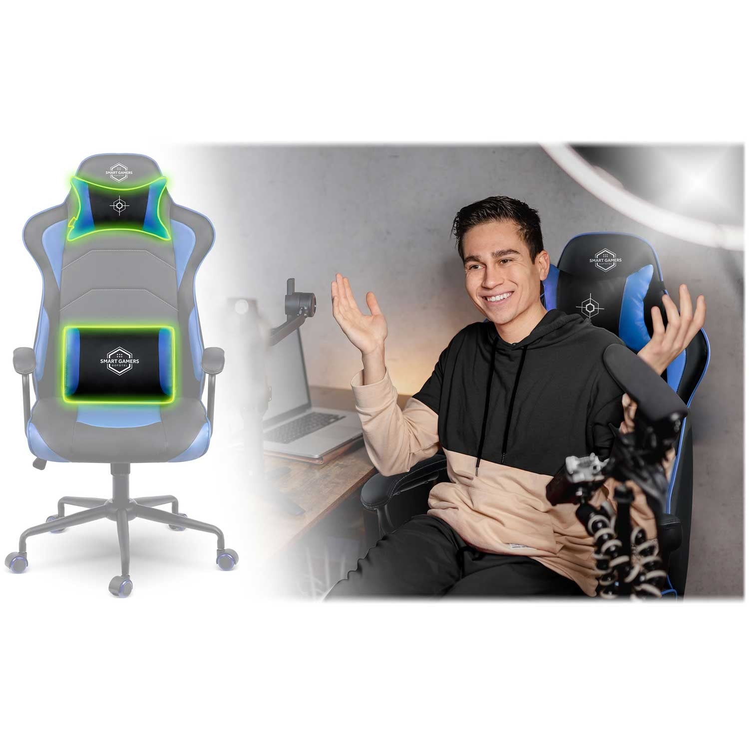 Sofotel Yasuo žaidimų kėdė - mėlyna - 2591