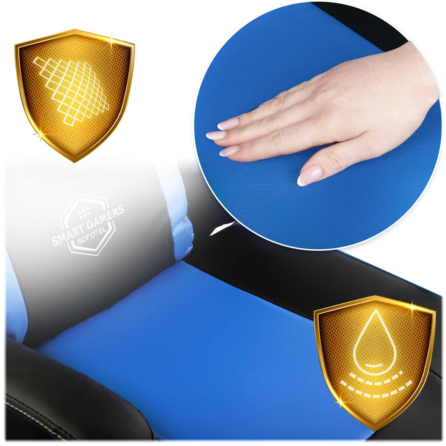 Sofotel Yasuo žaidimų kėdė - mėlyna - 2591