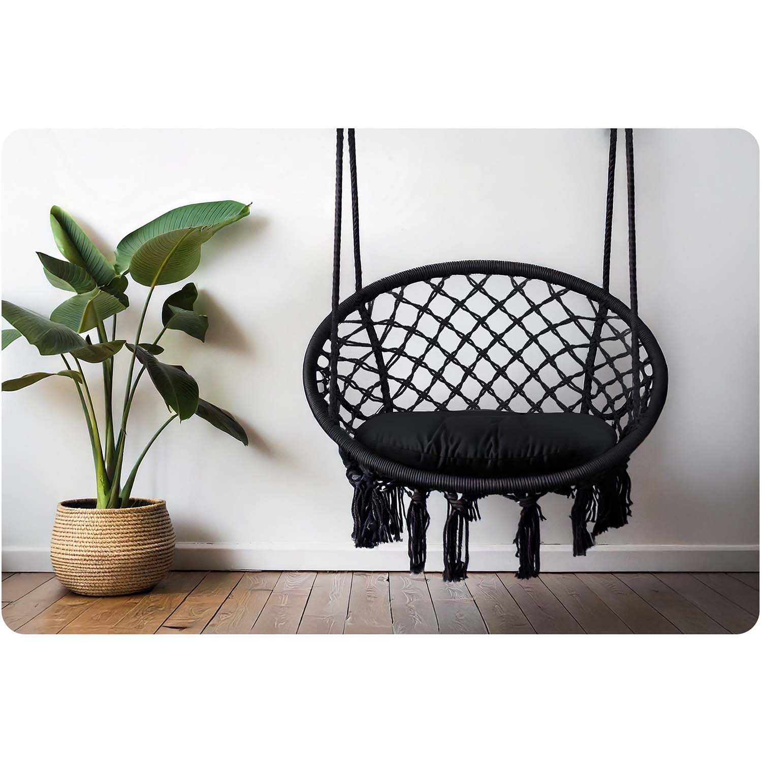 Boho sėdynė, juodoji