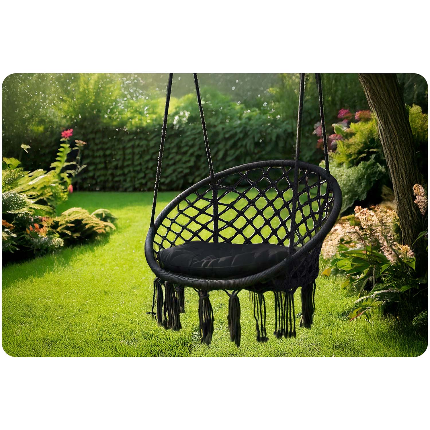 Boho sėdynė, juodoji